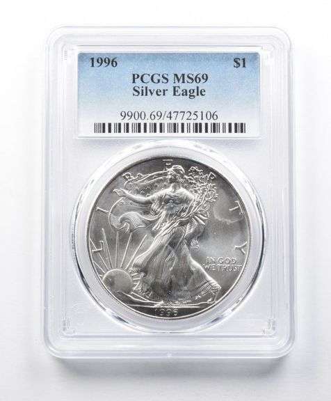 MS69 1996 American Silver Eagle PCGS Peripheral Toning