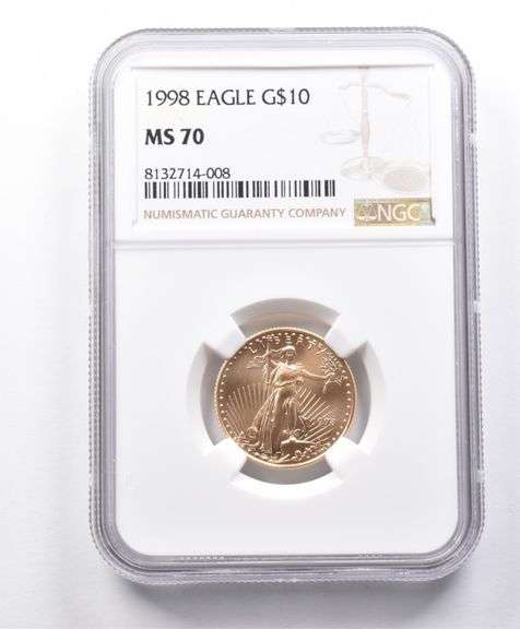 MS70 1998 $10 American Gold Eagle 1/4 Oz Gold NGC