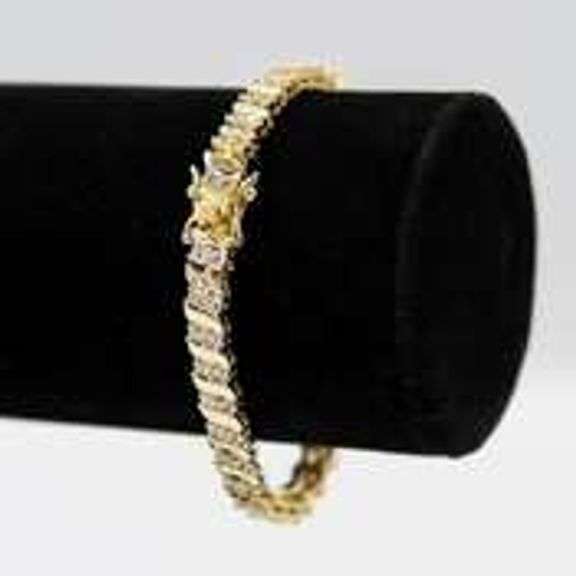 Sparkling 14 Kt Gold Plated Tennis Bracelet