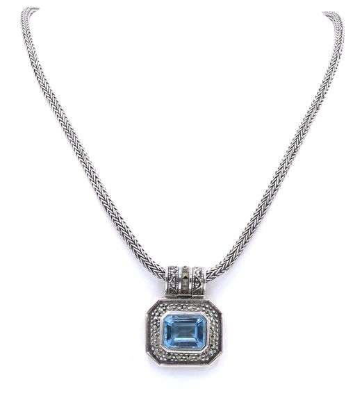 Set of vintage 925 sterling silver blue cubic zirconia jewelry