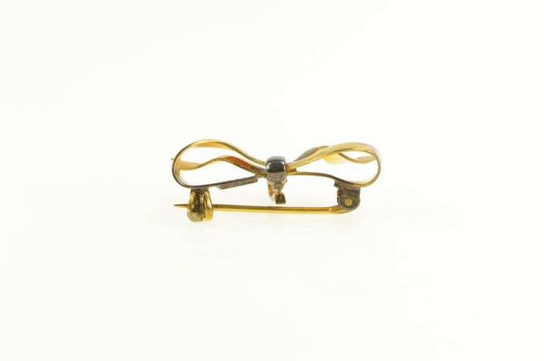 Gold Filled 1930's Bow Ribbon Promise Symbol Statement Pin/Brooch