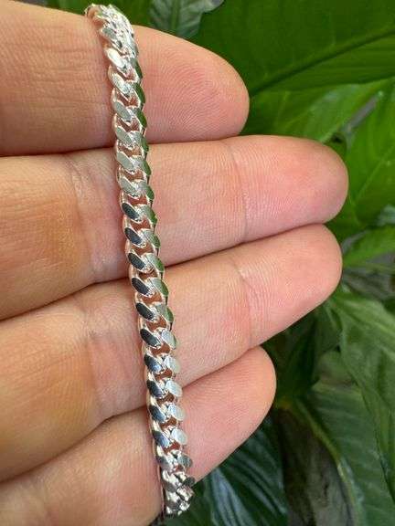 Sterling Silver Solid Miami Cuban Link Chain 4.9mm 925 Italy Heavy Curb Bracelet 7" Inch