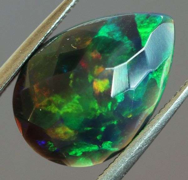 Silky 2ct Floral Fairy Fire Flashing Black Opal