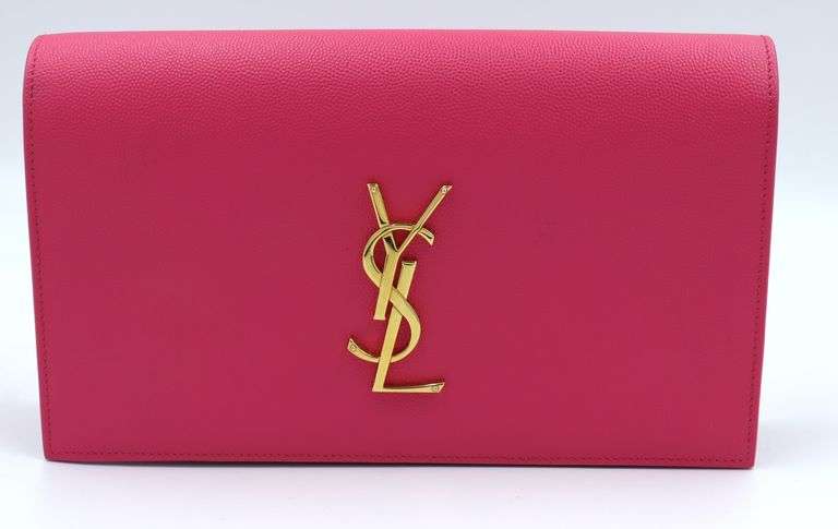 YSL Pebbled leather Cassandre clutch