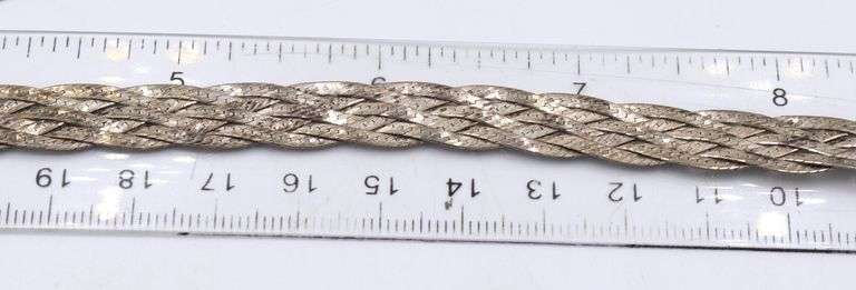 Italian vintage 925 sterling silver braided necklace