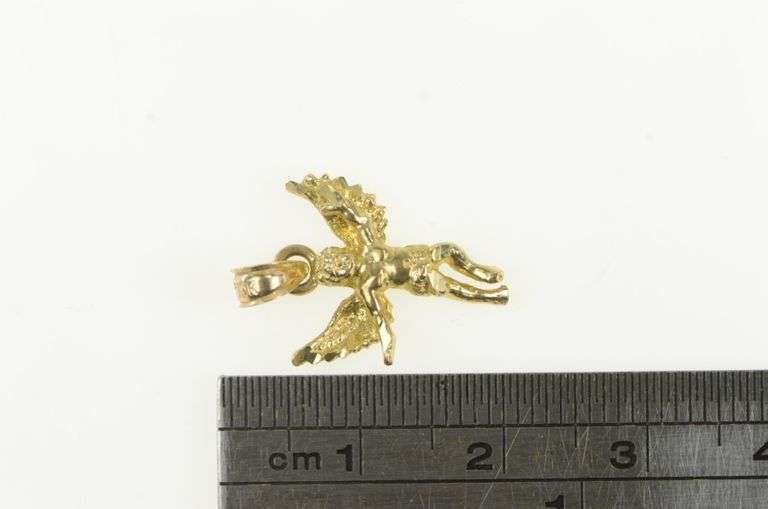 10K Yellow Gold Guardian Angel Vintage Protection Charm/Pendant