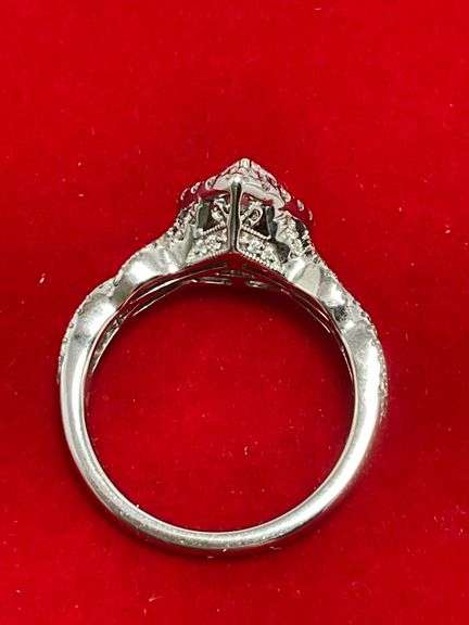 CERTIFIED 14K WHITE GOLD DIAMOND NEIL LANE RING