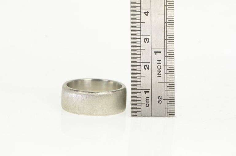 Platinum 9.3mm Men's Textured Wedding Band Ring
