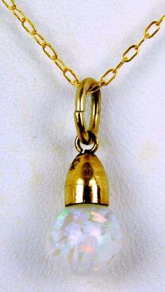 Vintage Gold Filled Floating Opal Necklace