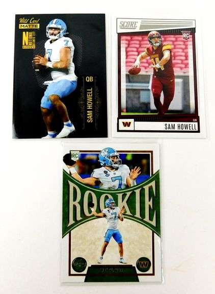 3 Sam Howell Rookie Football Cards