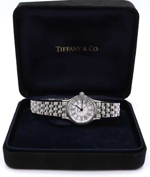 Tiffany & Co Portfolio quartz white number dial watch