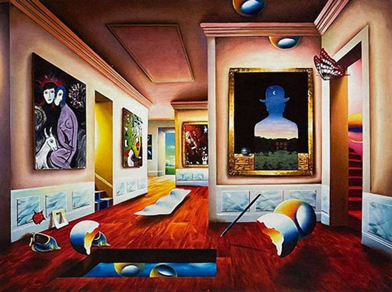 Colorful Ferjo (Brazil 1946 - ), Interior with Magritte
