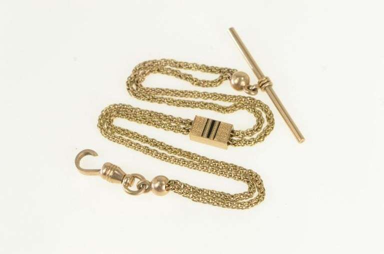 Gold Filled Victorian Ornate Pocket Watch Chain Bracelet
