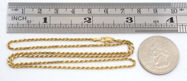 In Demand 18" 14K YG Rope Pendant Necklace