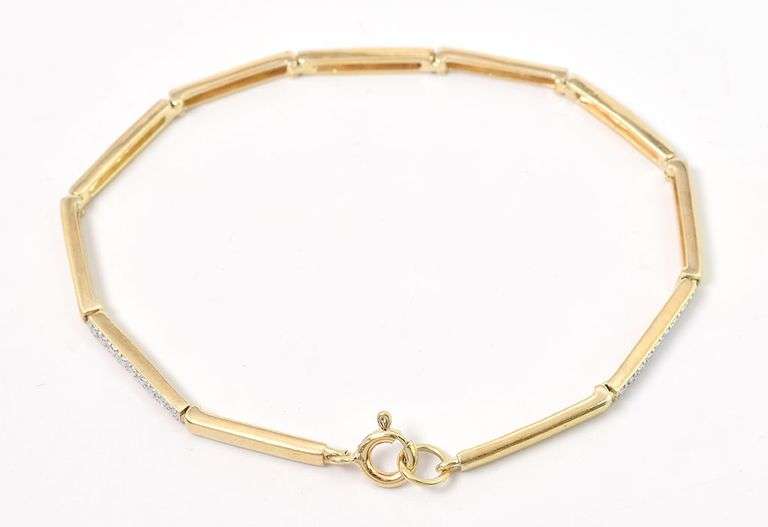 Stunning Diamond Chip Bracelet in Gold Plated Sterling Silver