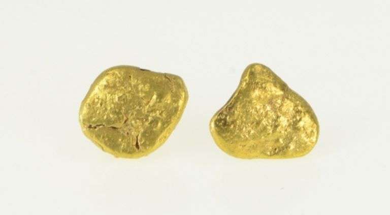 14K Yellow Gold Textured Raw 24k Nugget Cluster Stud Earrings