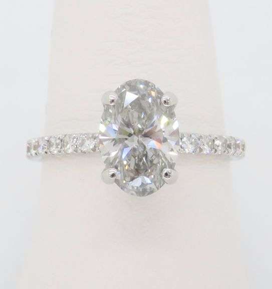 2.01CTW Hidden Halo Oval Diamond Engagement Ring