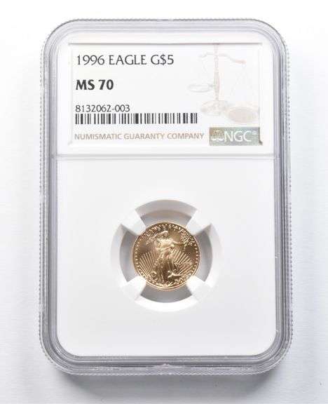 MS70 1996 $5 American Gold Eagle 1/10 Oz Gold NGC