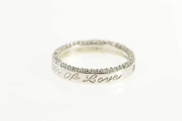 10K White Gold Diamond Circle Journey Symbol Vintage Pendant