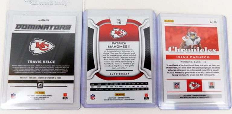 3 Kansas City Chiefs Greats Football Cards