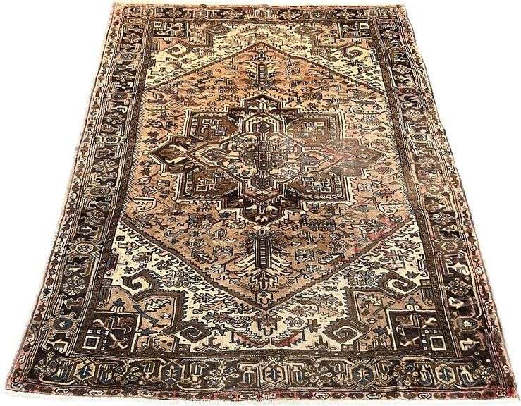 Semi Antique Persian Heriz 7.9x10.8