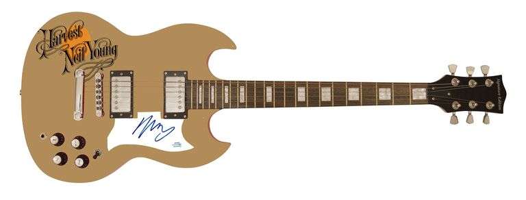 Neil Young Autographed Signed Harvest Album Lp Photo Guitar ACOA