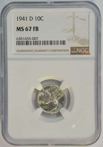 Incredible 1941-D Mercury Dime that's in an NGC MS67FB holder
