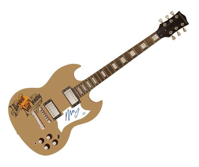 Neil Young Autographed Signed Harvest Album Lp Photo Guitar ACOA