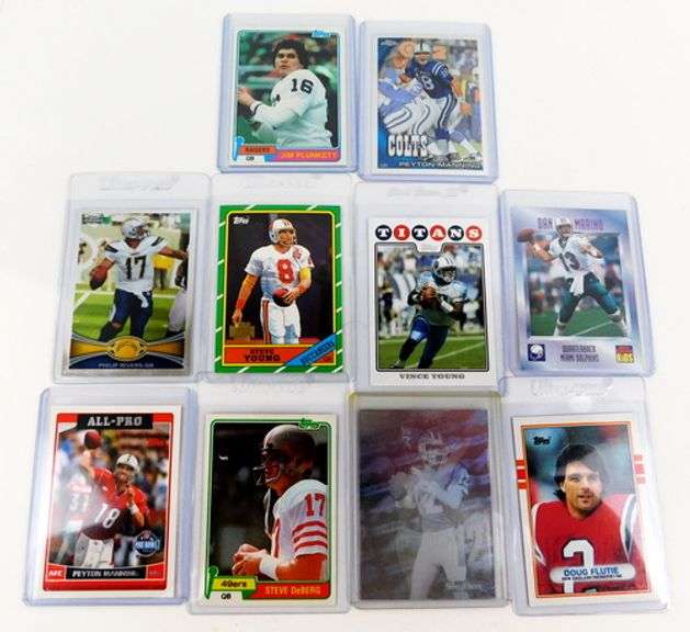 10 NFL Hall of Fame Quarterback Football Cards