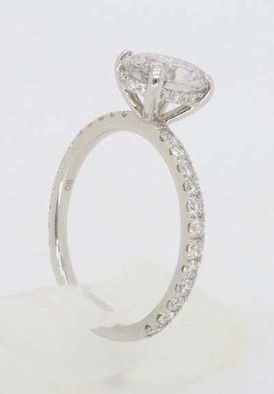 2.01CTW Hidden Halo Oval Diamond Engagement Ring