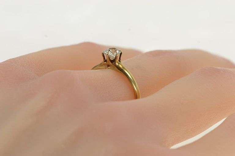 14K Yellow Gold Victorian 0.70Ct OMC Diamond Engagement Ring