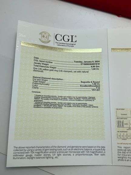 CERTIFIED 14K YELLOW GOLD DIAMOND RING