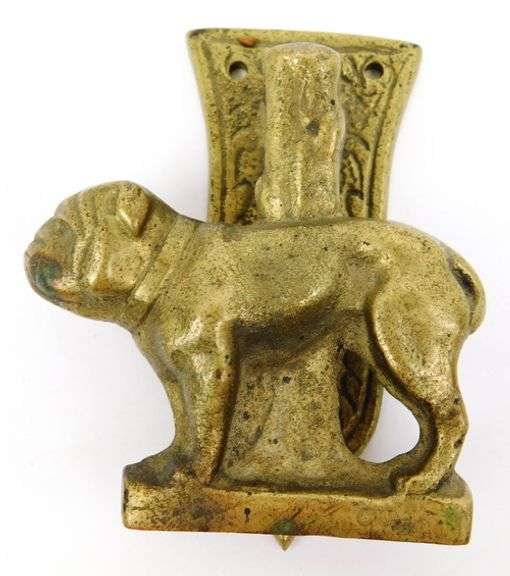 Vintage Brass Bull Dog Door Knocker