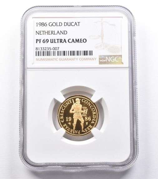 PF69 UCAM 1986 Netherlands Gold Ducat NGC