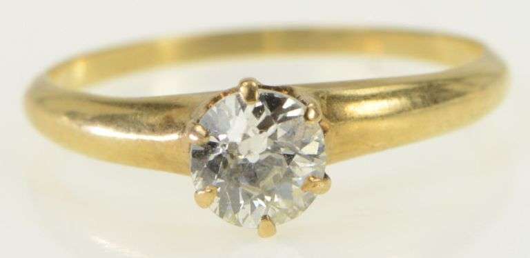 14K Yellow Gold Victorian 0.70Ct OMC Diamond Engagement Ring
