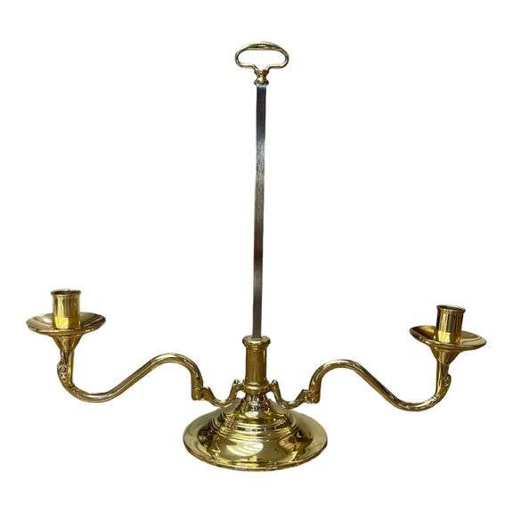 Baldwin Adjustable Two-Arm Brass Serpentine Candlestick Candelabra