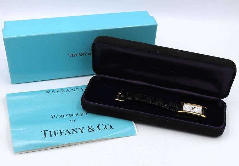 Tiffany & Co by Portfolio square gold plated quartz watch