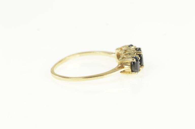 10K Yellow Gold Vintage Sapphire Diamond Engagement Ring