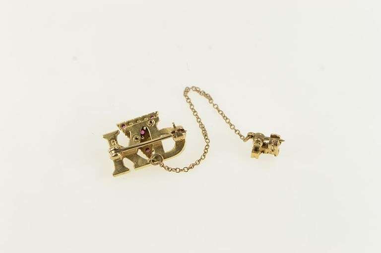 10K Yellow Gold Kappa Rho Delta Seed Pearl Victorian Charm/Pendant