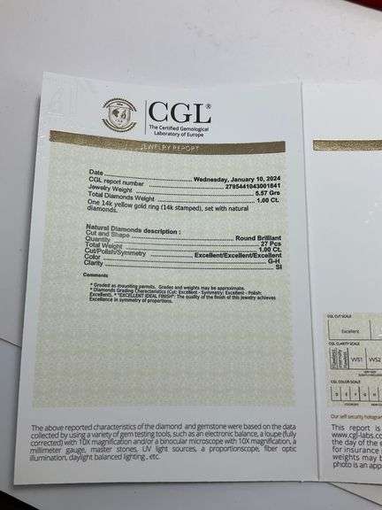 CERTIFIED14K GOLD DIAMOND RING