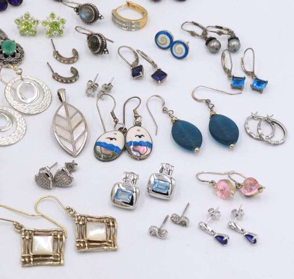 Group lot of vintage 925 sterling silver earrings