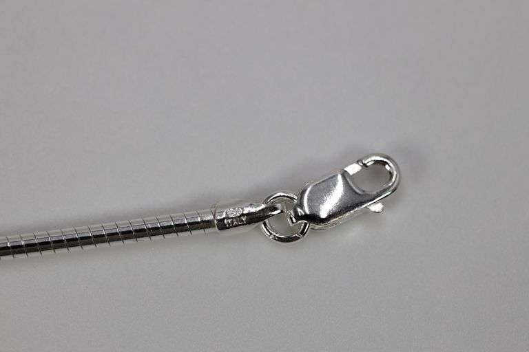 Sterling Silver Round Omega Snake Chain 1.9mm Solid 925 Italy Wire Necklace 18"