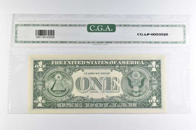 CGAI Gem Unc 65 $1 1963-A US Federal Reserve Note Green Seal FR-1901-L