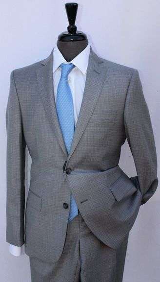 Designer Gray Color Slim Fit Suit, By Galante