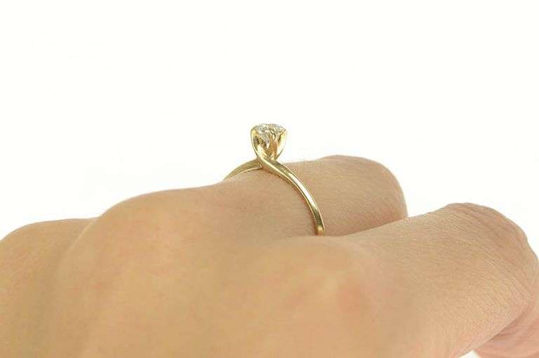14K Yellow Gold 0.30 Ct Old European Diamond Engagement Ring