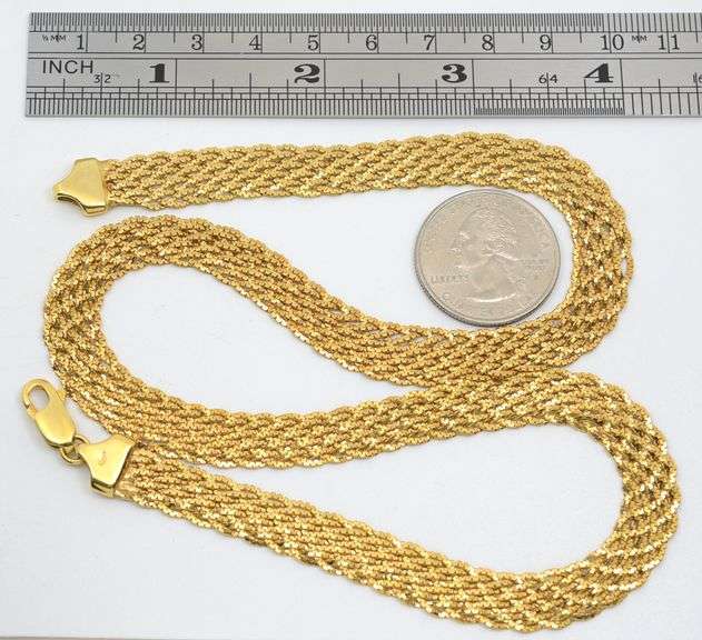 Beautiful Multi=Strand 14K Woven Necklace