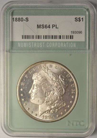 1880-S Morgan Silver Dollar NTC MS64 PL
