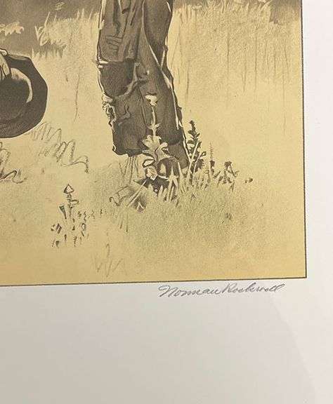 Rare Norman Rockwell Original Lithograph Hand Signed