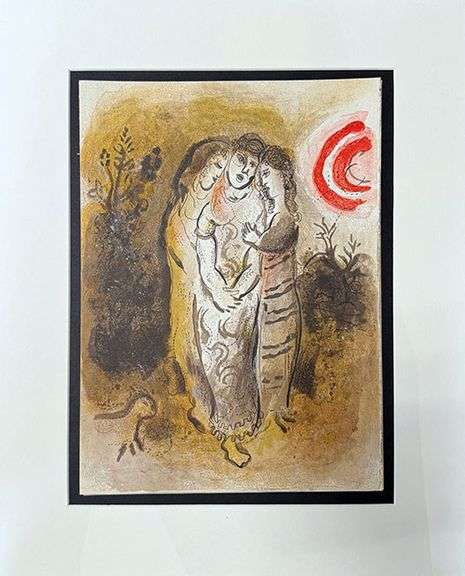 Extremely Rare and Collectible Marc Chagall Lithograph From 'The Bible' Suite