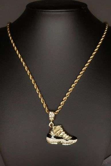 14 Kt Tr-Layered Gold Plated.High Top Shoe Pendant